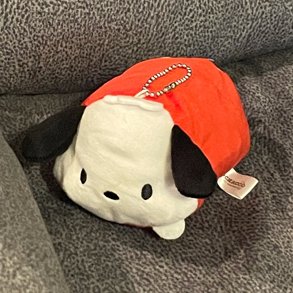 Red Pochacco Plush Keychain